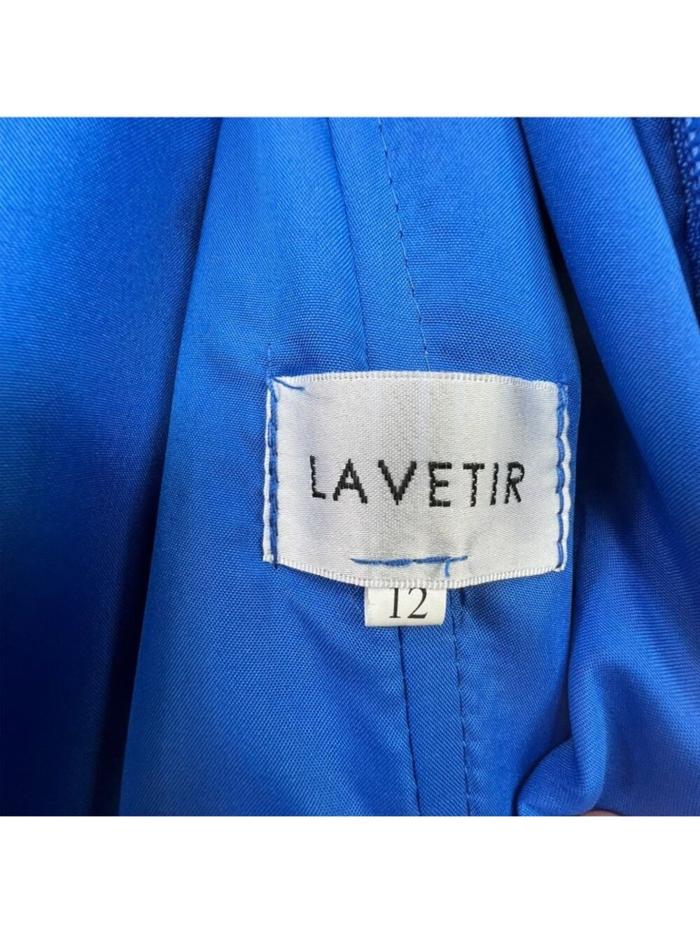 Lavetir Womens Sleeveless Tiered Chiffon Midi Formal Dress Size 12 Royal Blue - Picture 3 of 13